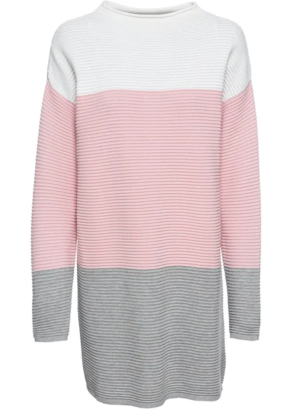 Lang genser med striper, bonprix