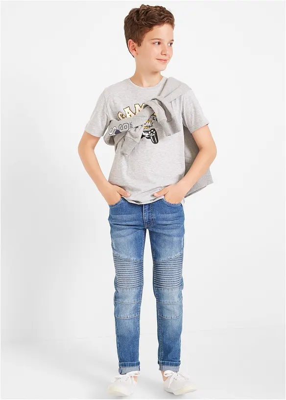 Skinny Fit-jeans med stretch og regulerbar linning, Straight, bonprix