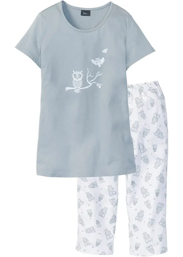 Capri-pyjamas med korte ermer, bonprix