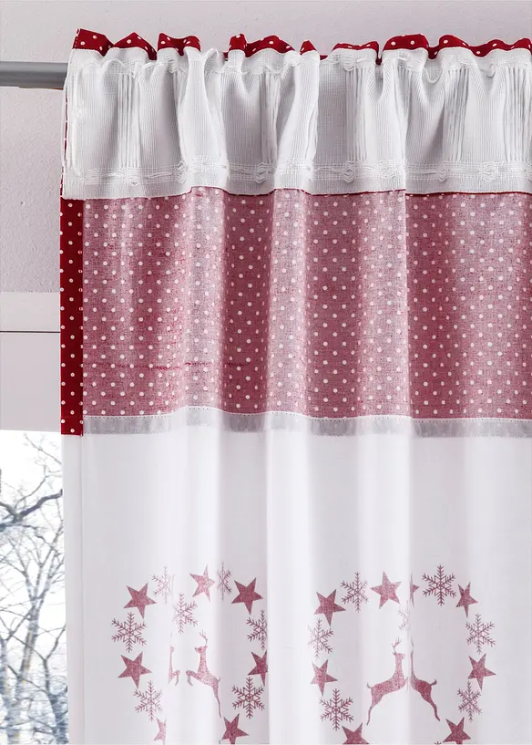 Gardin med hjertetrykk (1-pack), bonprix