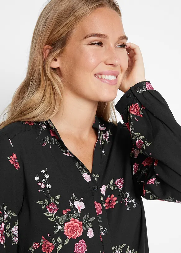 Lang bluse i lett viskose, bonprix