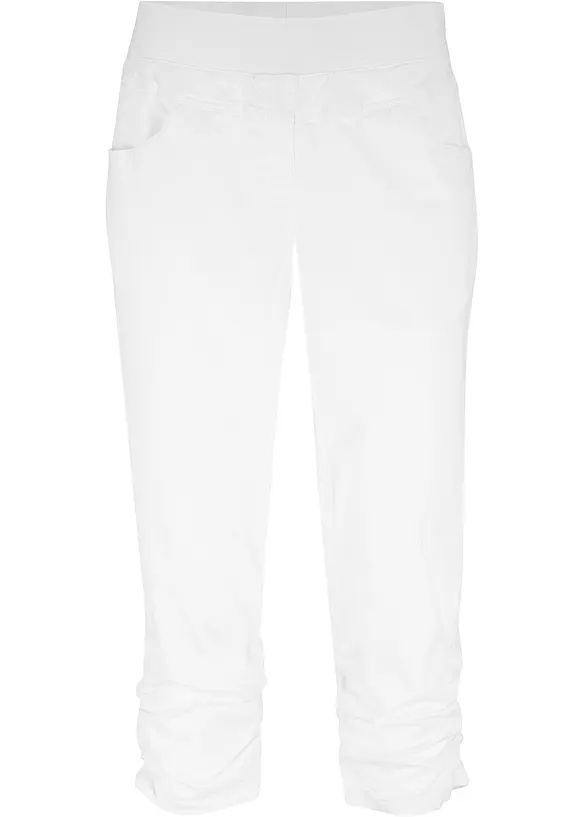 Capri-bukse i bomullsmiks med komfortlinning, bonprix