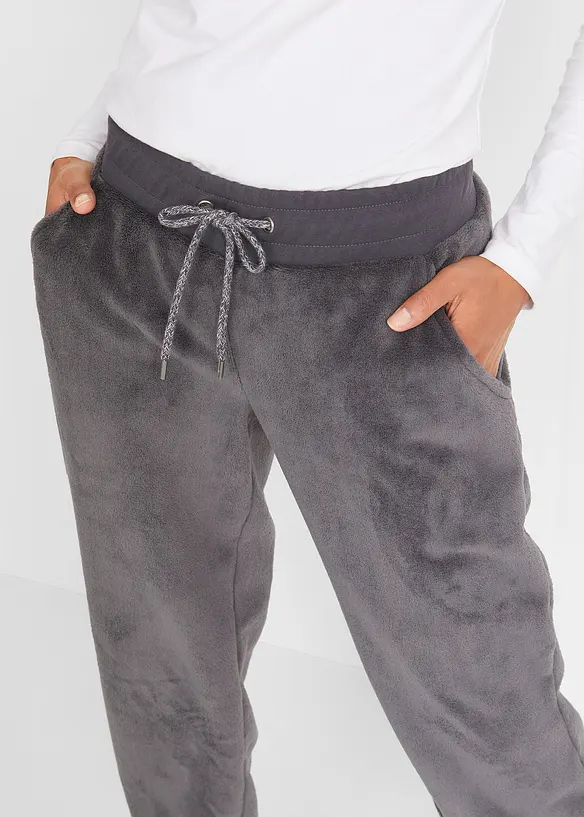 Fleece-joggebukse med komfortlinning, bonprix