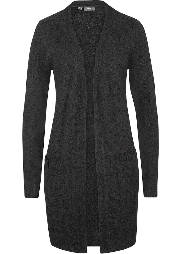 Lang bouclé-strikkejakke, bonprix