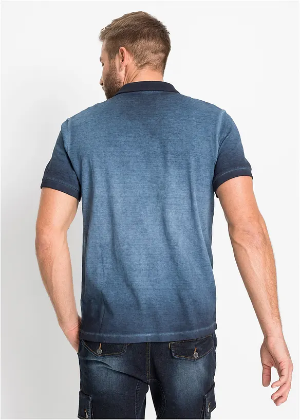 Piké-poloskjorte i vasket look, bonprix