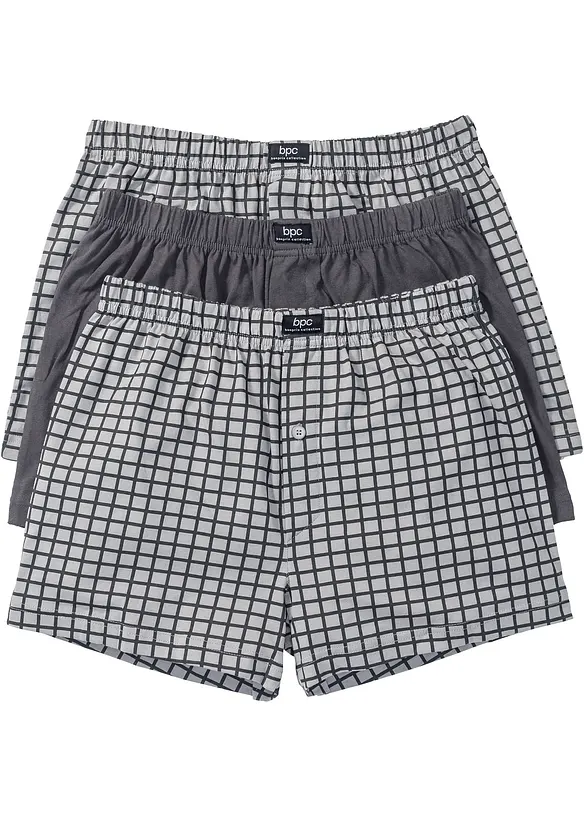 Vid boksershorts i bomullsjersey (3-pack), bonprix