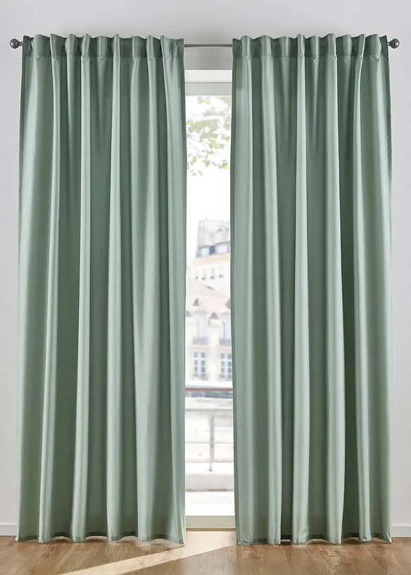 Lettstelte gardiner av mikrofiber (2 pack), bonprix