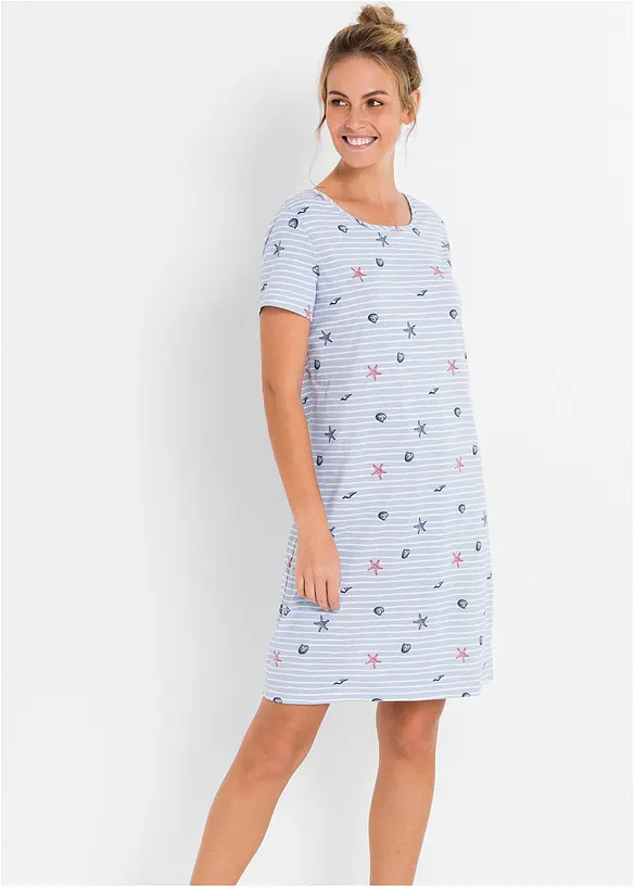 Kort nattkjole i 100% bomull, bonprix