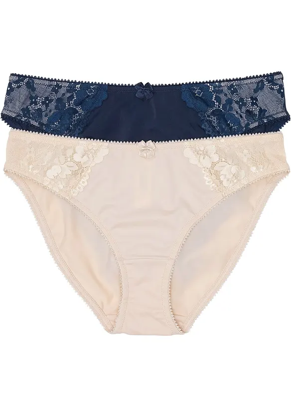 Truse med delikate blonder (2-pack), bonprix