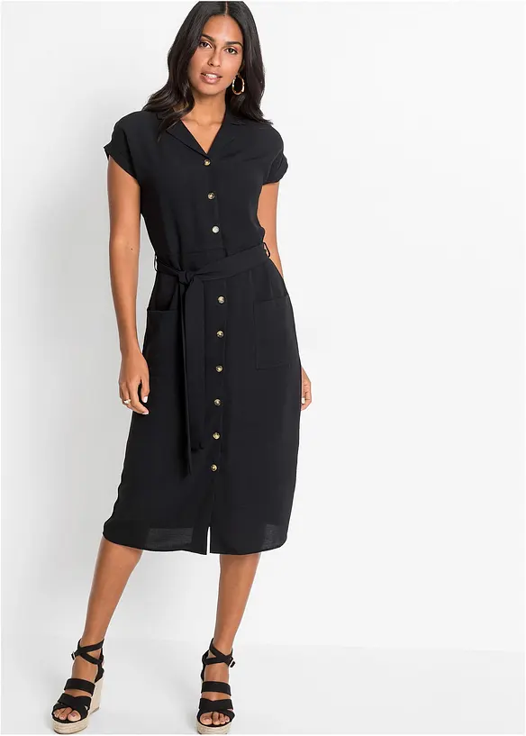 Skjortekjole med knytebelte, bonprix