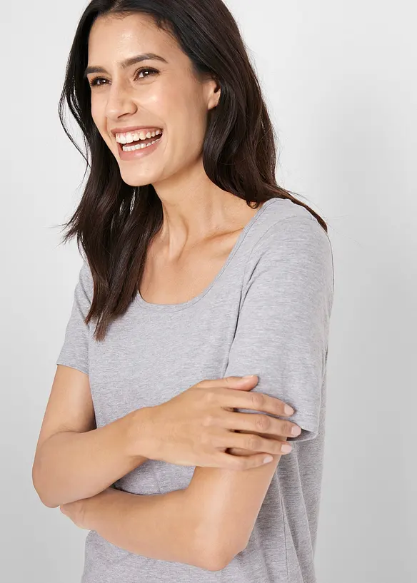 Lang basic topp, 2-pack, bonprix