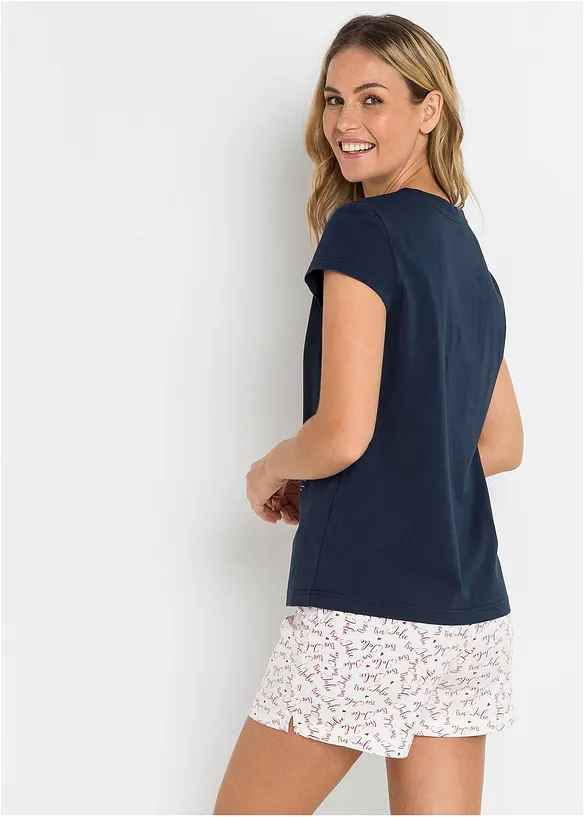 Kort pyjamas i 100% bomull, bonprix