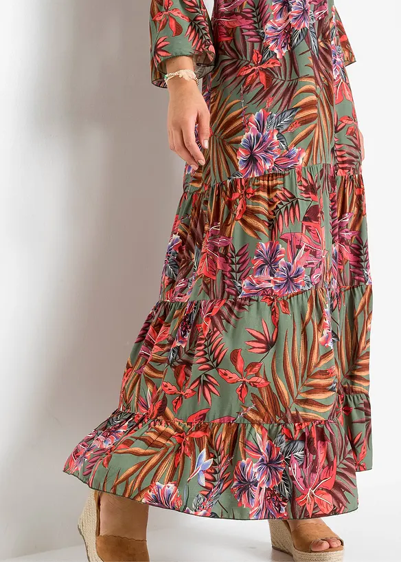 Maxikjole med print, bonprix