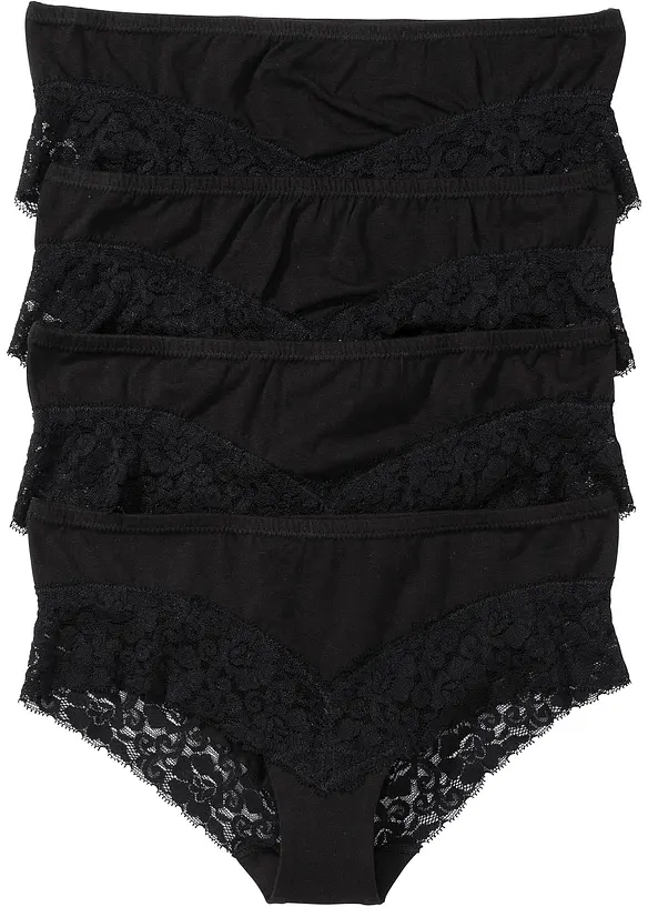 Panty med blonder (4-pack), bonprix