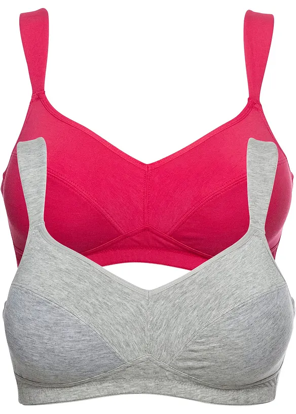 BH uten b&oslash;yle med &oslash;kologisk bomull (2-pack), bonprix
