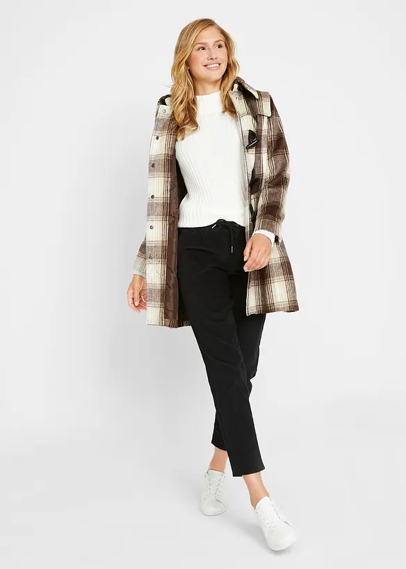 Kordfløyelsbukse med komfortlinning, bonprix