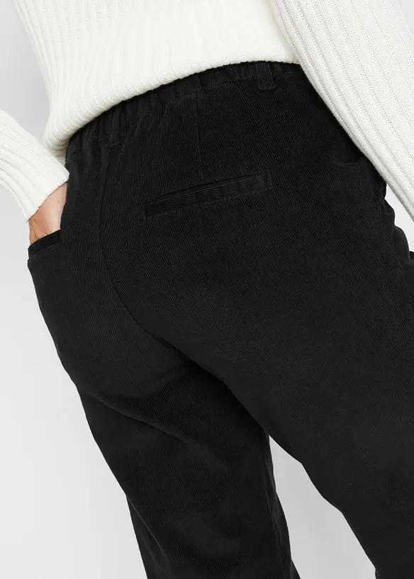 Kordfløyelsbukse med komfortlinning, bonprix