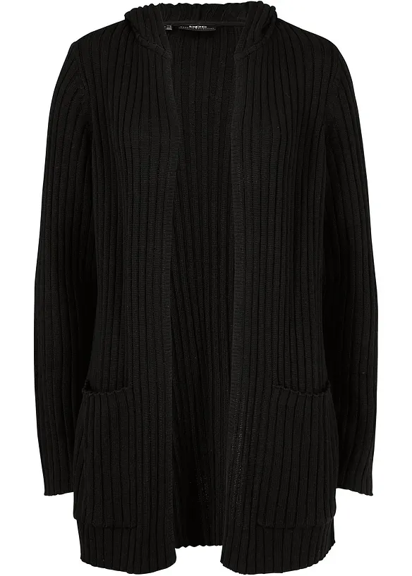 Strikkejakke med hette, bonprix