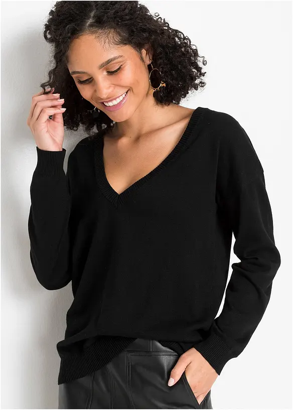 Oversized genser i viskosemiks, bonprix