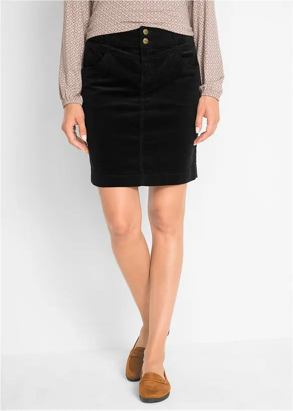 Cord-skj&oslash;rt med stretch, bonprix