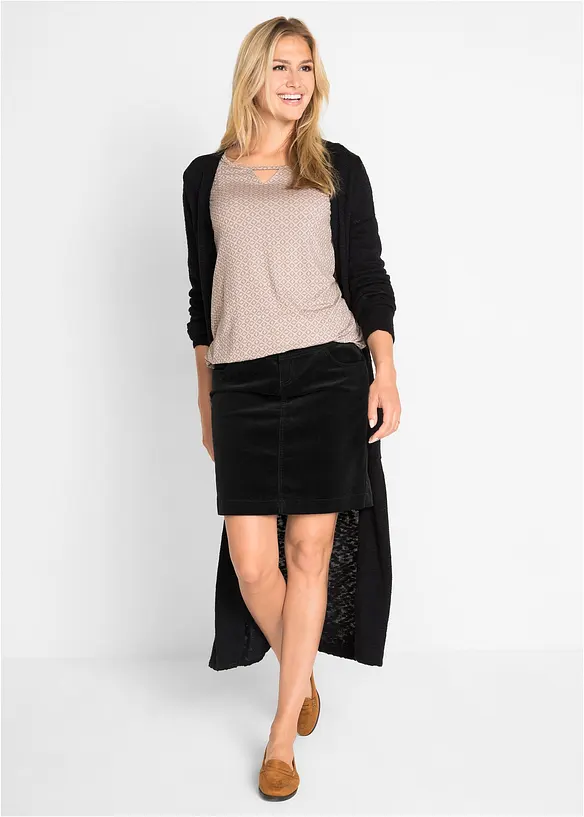 Cord-skj&oslash;rt med stretch, bonprix