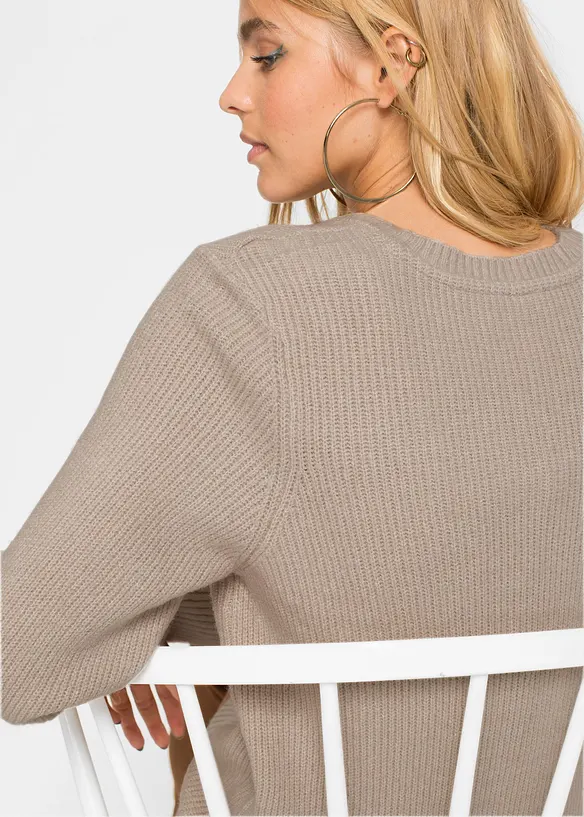 Lang genser med knapper, bonprix