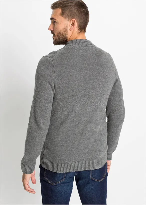 Finstrikket cardigan i 100% bomull, bonprix