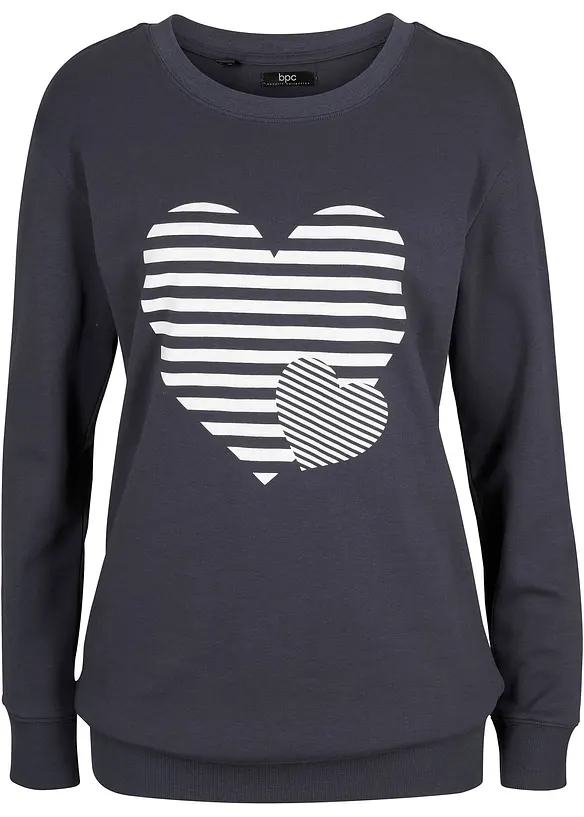 Langermet bomullstopp, print, bonprix