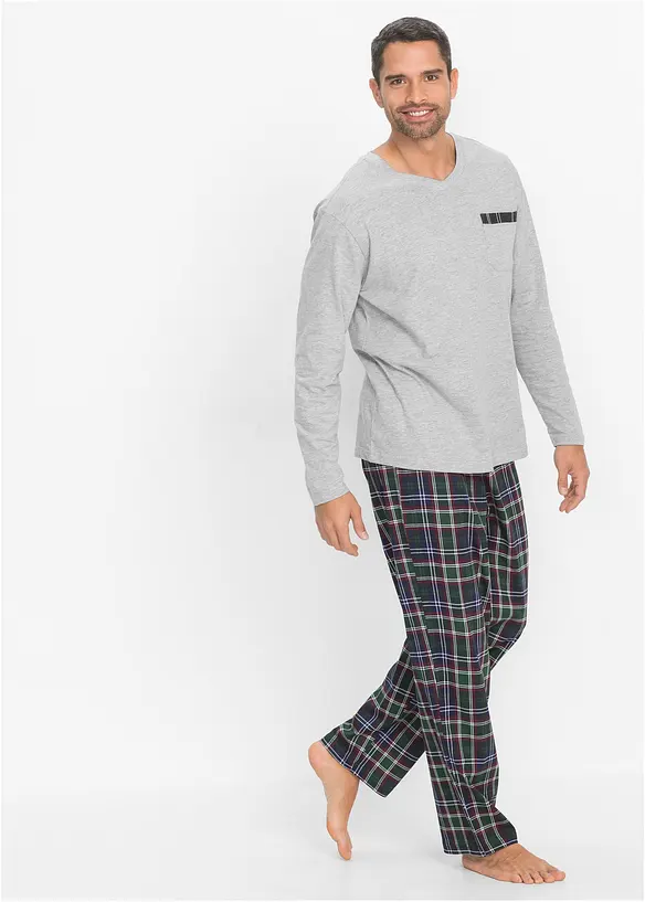 Pyjamas med økologisk bomull og lange ermer, bonprix