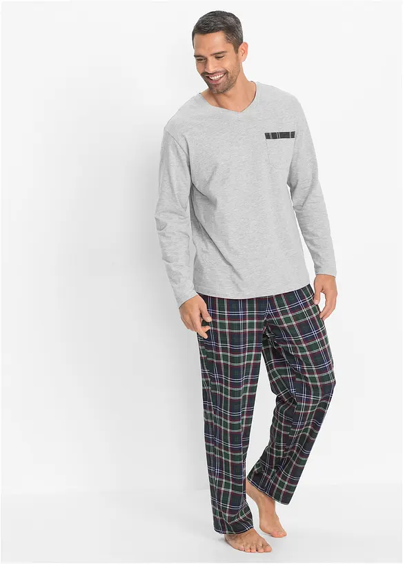 Pyjamas med økologisk bomull og lange ermer, bonprix