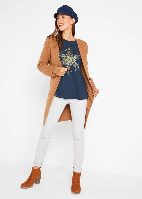 Langermet topp i 100% bomull, bonprix