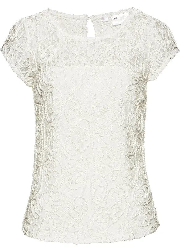 Bluse i blondemateriale, bonprix