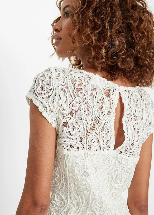 Bluse i blondemateriale, bonprix