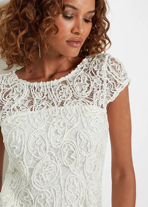 Bluse i blondemateriale, bonprix