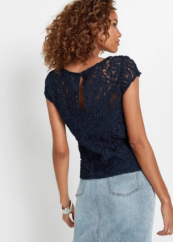 Bluse i blondemateriale, bonprix