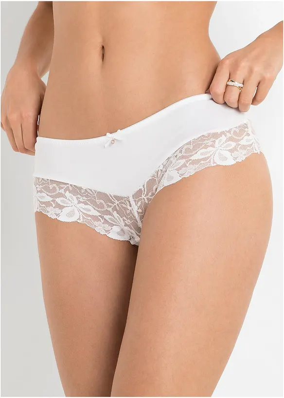 Panty med nydelige blonder (2-pack), bonprix