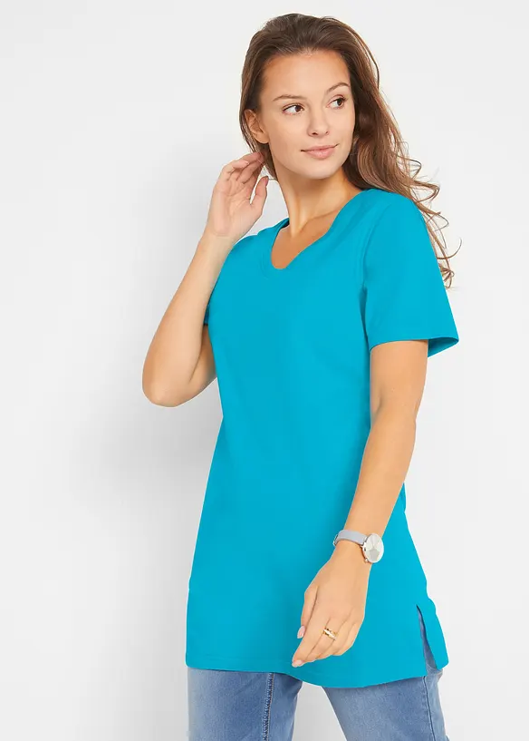 Lang topp med V-hals (2-pack), bonprix