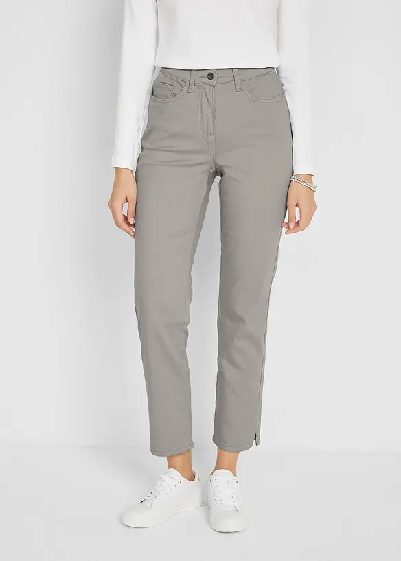 Bukse med stretch og rette ben, Mid Waist, bonprix