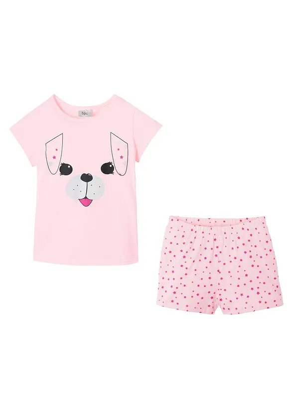 Kort pyjamas i 100% bomull (2-delt sett), bonprix
