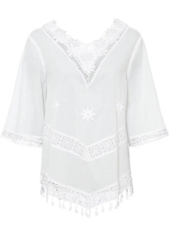 Blusetunika i 100% bomull, bonprix