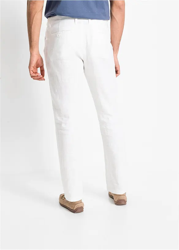 Regular Fit chinos av ren lin, Straight, bonprix