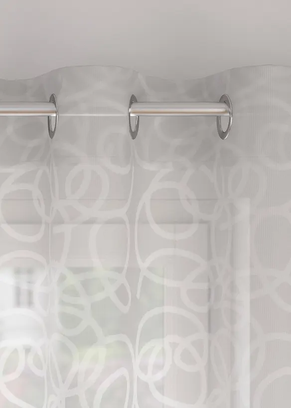 Gardin med print, med resirkulert polyester (1-pack), bonprix