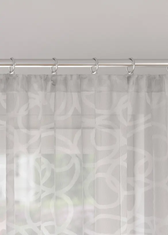 Gardin med print, med resirkulert polyester (1-pack), bonprix