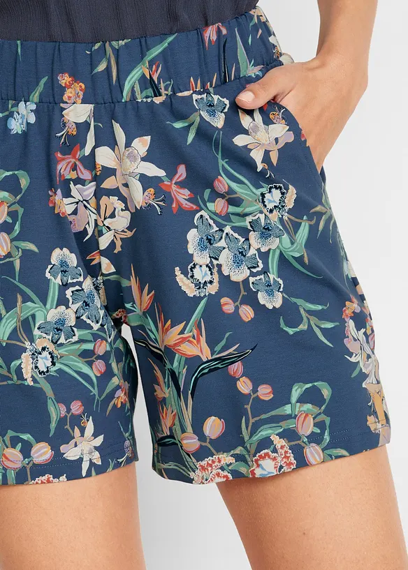 Jerseyshorts i elastisk bomullsmiks (2-pack), bonprix