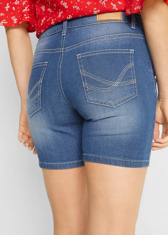 Denimshorts Slim Fit Mid Waist, 2-pack, bonprix