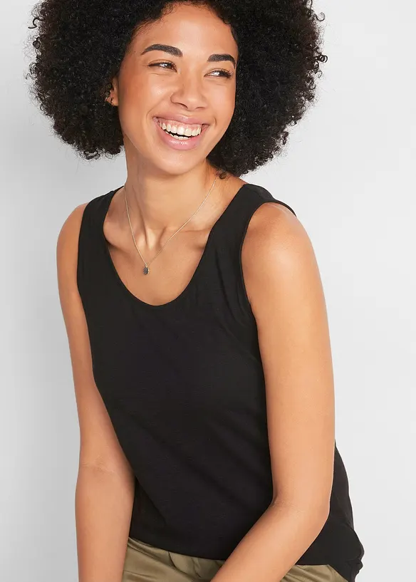 Jerseytopp i 100% økologisk bomull, bonprix