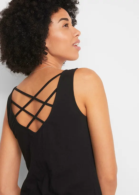 Jerseytopp i 100% økologisk bomull, bonprix