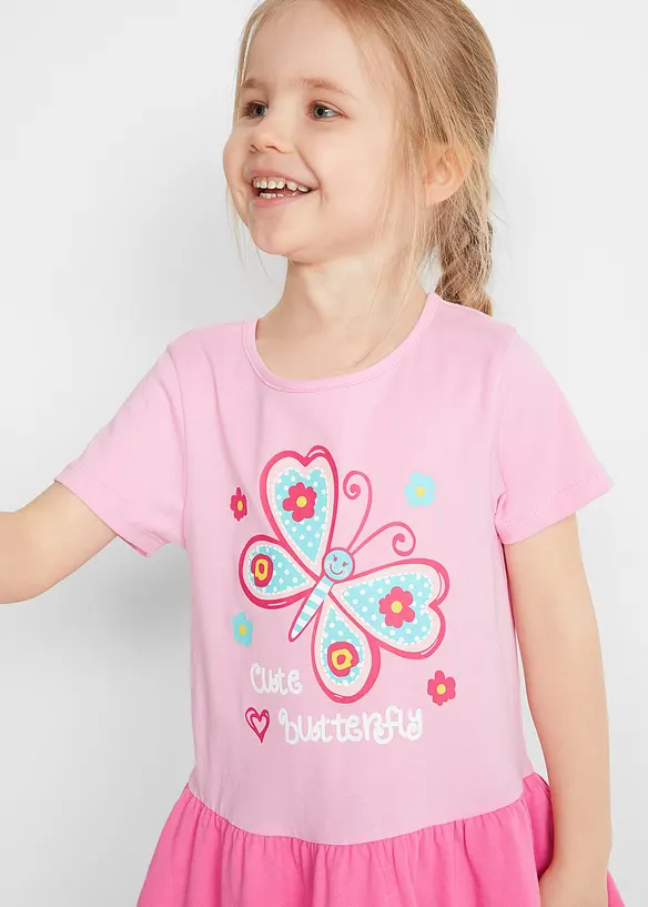 Trikotkjole og dukkekjole i &oslash;kologisk bomull (2-delt sett), bonprix