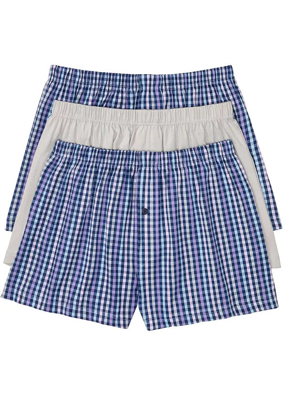 Vid boksershorts i bomullsjersey (3-pack), bonprix