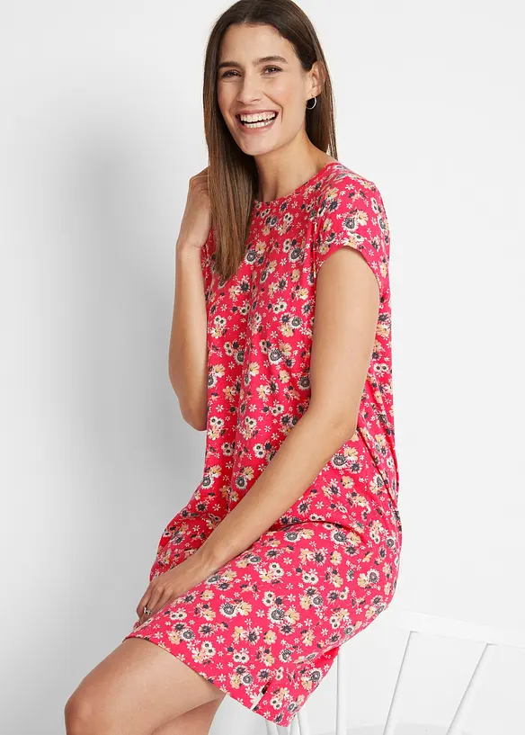 Trikotkjole med splitt i sidene (2-pack), av 100% bomull, bonprix